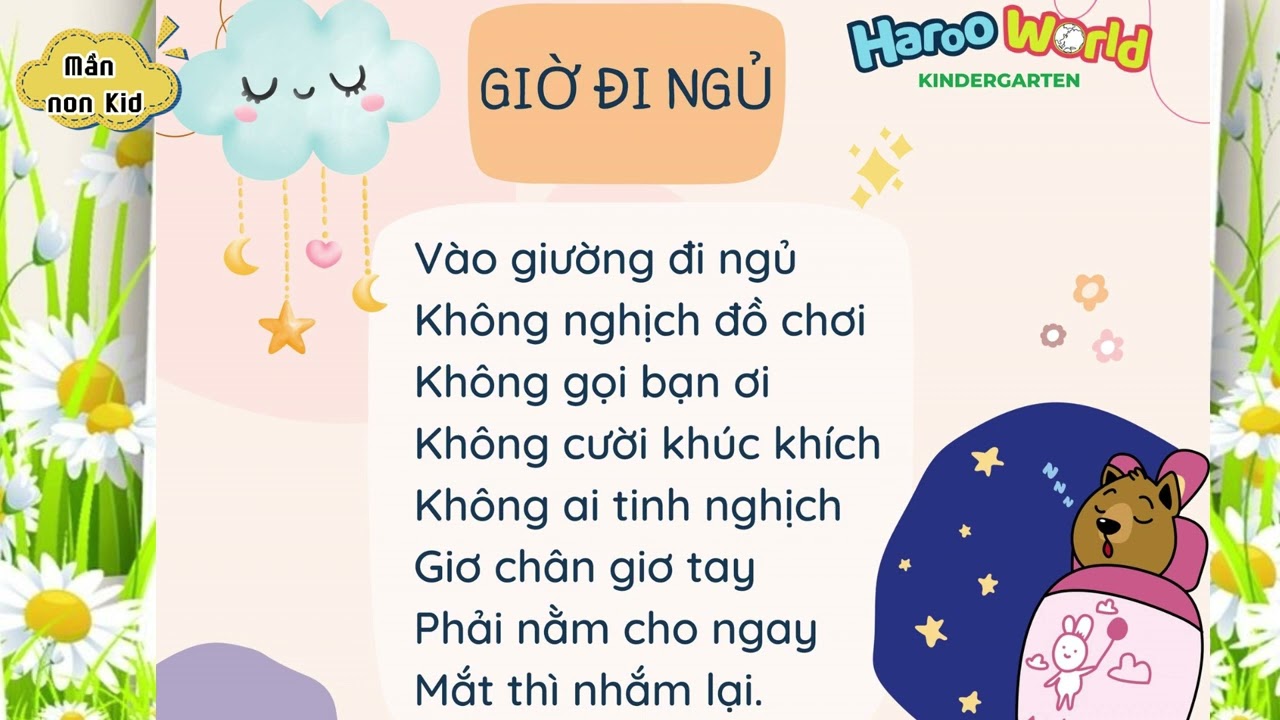 Bài Thơ Giờ Đi Ngủ Mầm Non Hay Và Ý Nghĩa Gallery 1