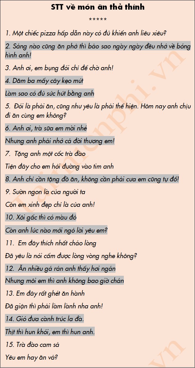STT Hay Về Đồ Ăn - Những Câu Nói Hay Nhất Về Món Ăn Gallery 1