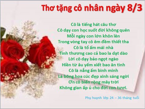 Thơ 8/3 ngắn gọn tặng cô Gallery 1