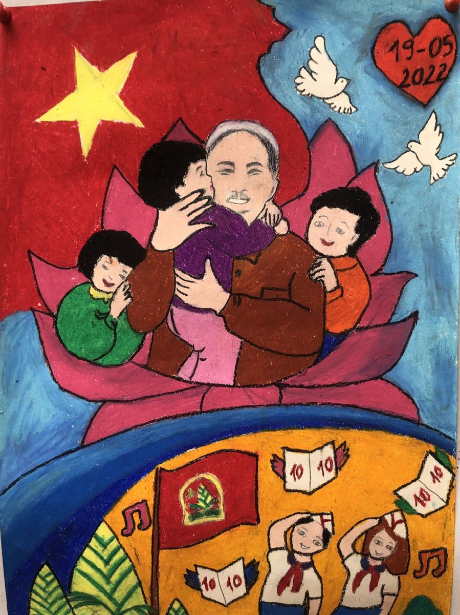 Tranh Vẽ Bác Hồ Thiếu Nhi Gallery 1