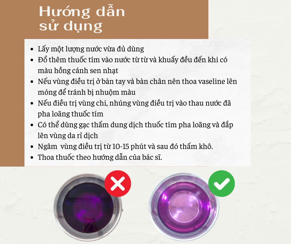 Tỷ lệ pha thuốc tím