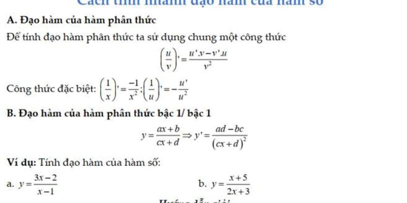 Tính nhanh đạo hàm bậc 2 trên bậc 2 Gallery 2