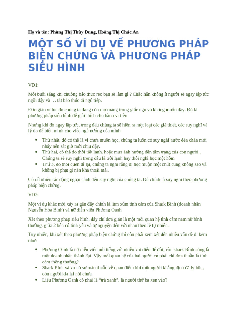 Ví dụ về Phương pháp Biện chứng Gallery 1