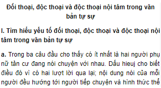 Soạn Văn 9: Bài Đối Thoại, Độc Thoại và Độc Thoại Nội Tâm Trong Văn Bản Tự Sự Gallery 2