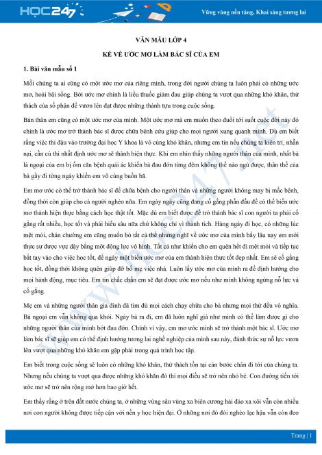 Ước mơ của em lớp 4 Gallery 1