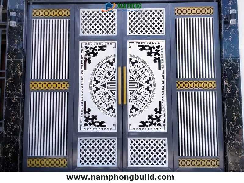 Mẫu Cổng Sắt Sơn Tĩnh Điện 4 Cánh Gallery 1