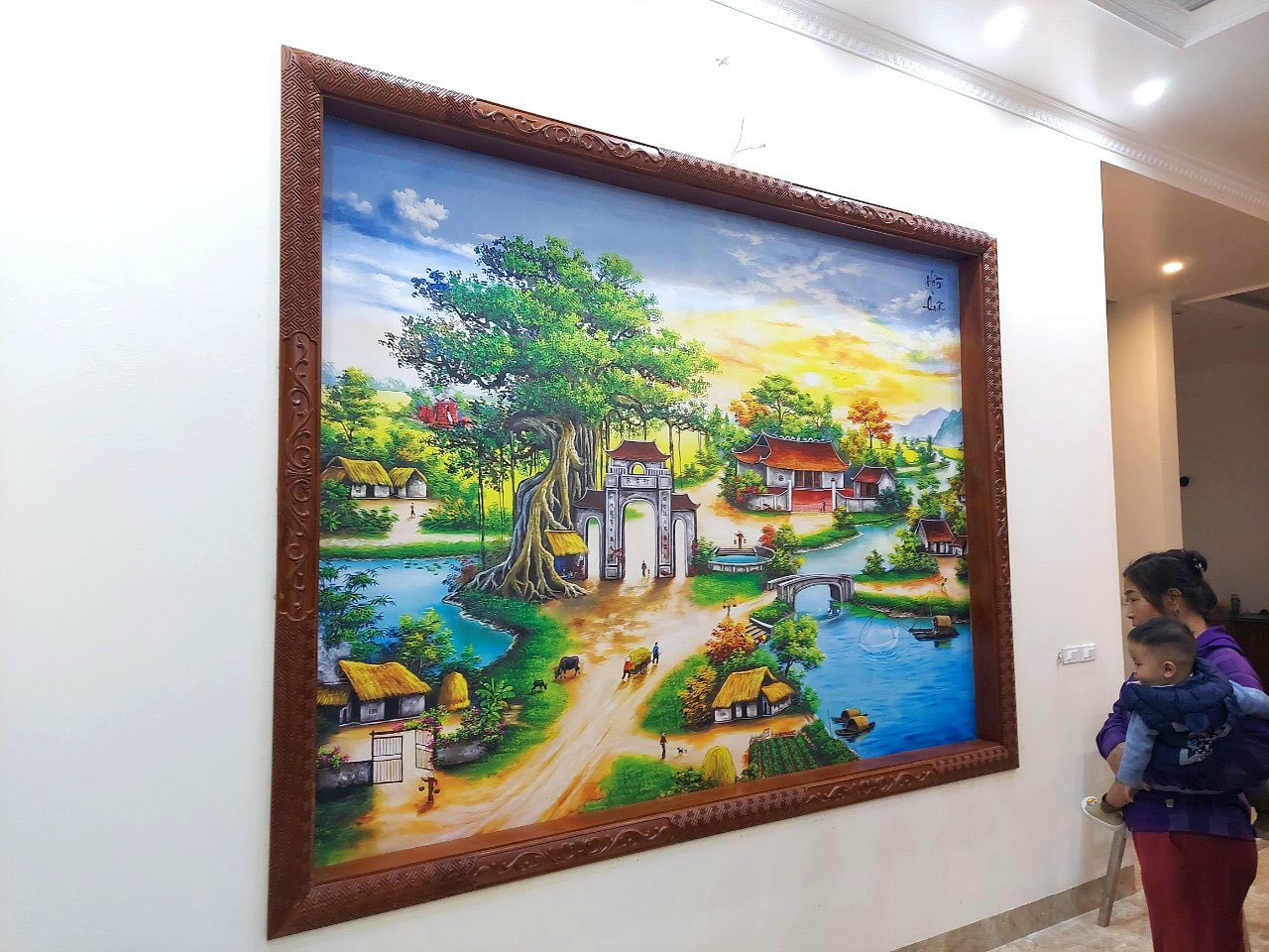 Tranh Lụa Dán Tường Phòng Khách: Sang Trọng & Hiện Đại Gallery 2