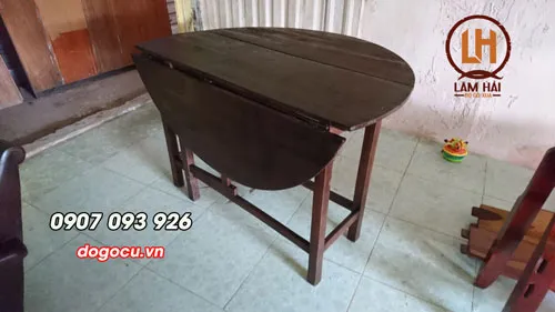Bàn Tròn Gỗ Xếp 2 Cánh: Tiện Lợi và Sang Trọng Cho Không Gian Của Bạn Gallery 1