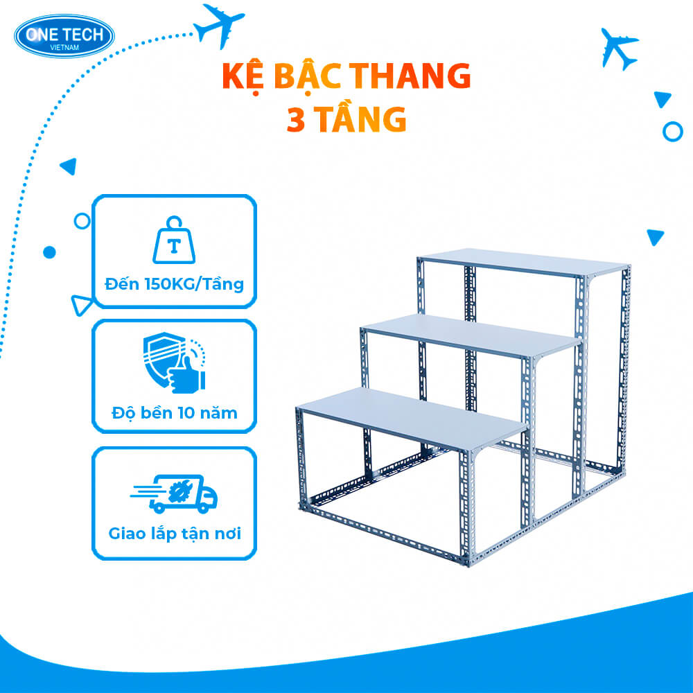 Kệ Bậc Thang 3 Tầng: Giải Pháp Lưu Trữ Tiện Lợi và Tiết Kiệm Không Gian Gallery 1