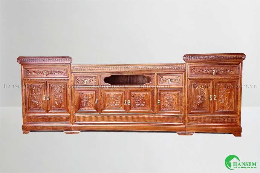 Mẫu Kệ Tivi Gỗ Hương Đá Đẹp, Sang Trọng và Bền Bỉ Gallery 1