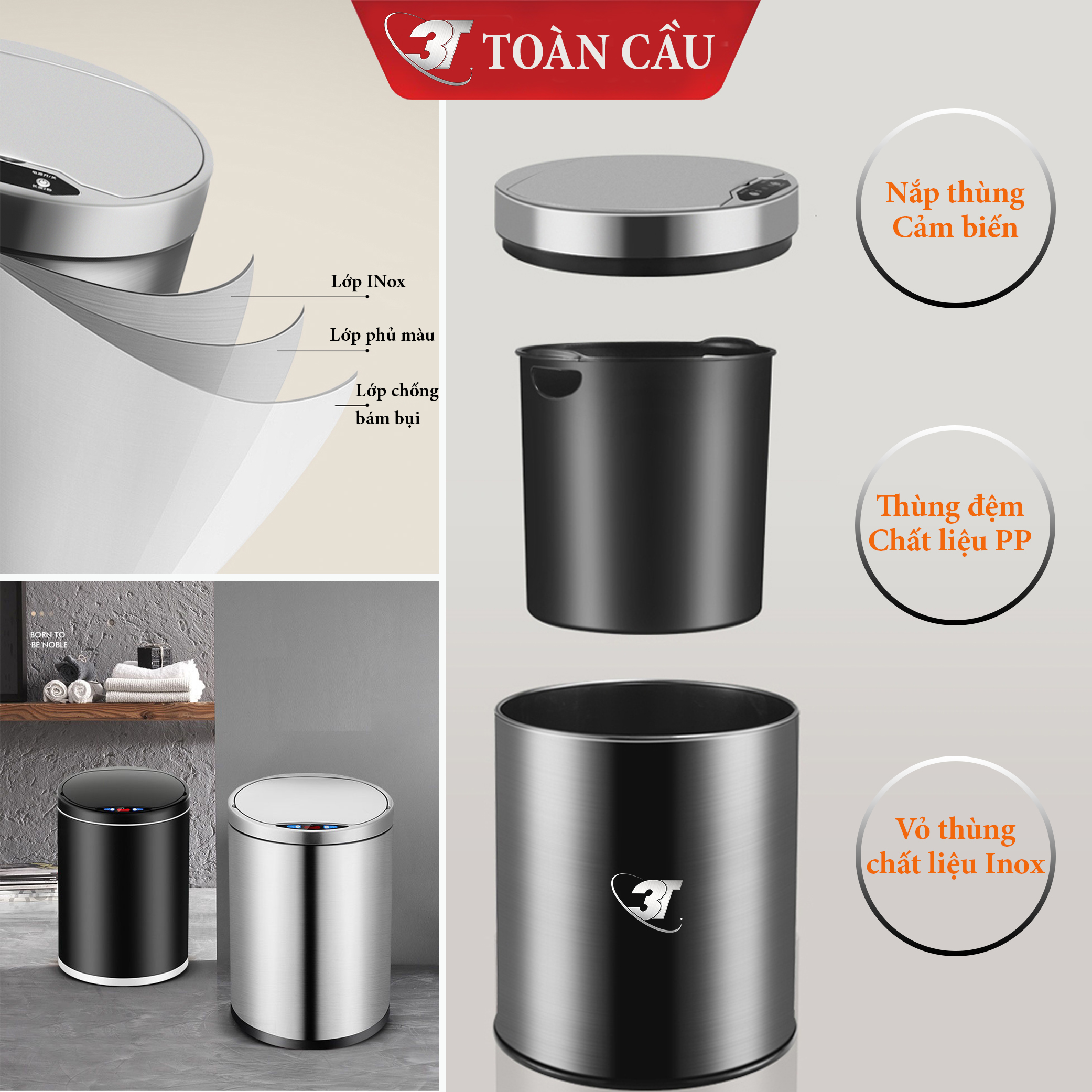 Thùng Rác Cảm Biến: Giải Pháp Vệ Sinh Hiện Đại & Tiện Lợi Gallery 1