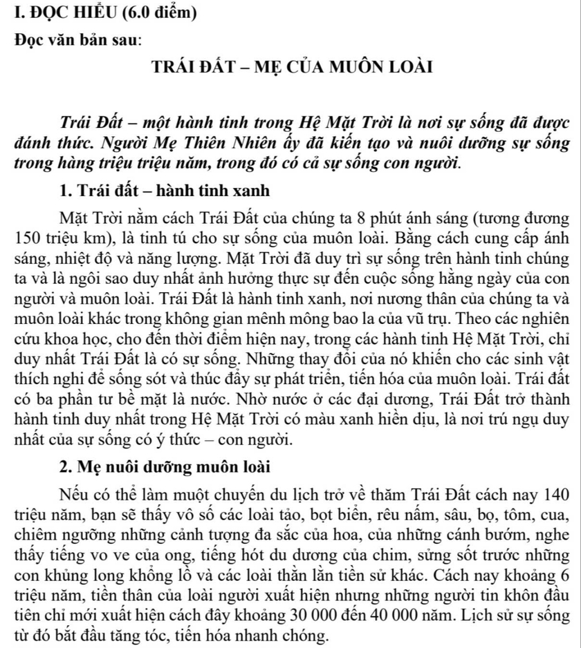 Soạn Bài: Trái Đất - Mẹ của Muôn Loài Gallery 1