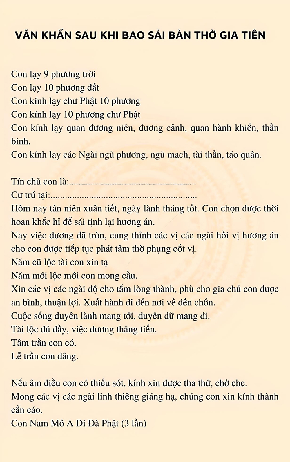 Văn Khấn Dọn Bàn Thờ Cuối Năm Chuẩn Nhất
