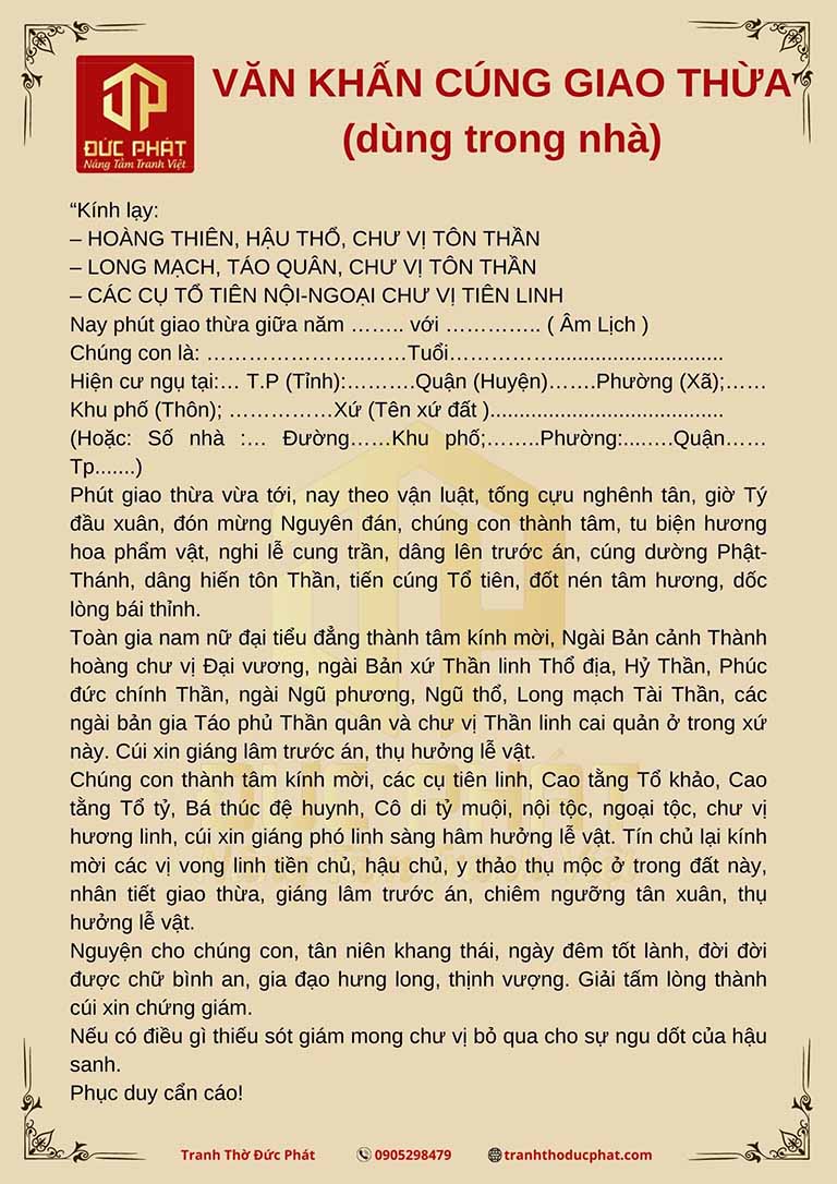 Văn Khấn Giao Thừa Ông Bà Tổ Tiên Gallery 1