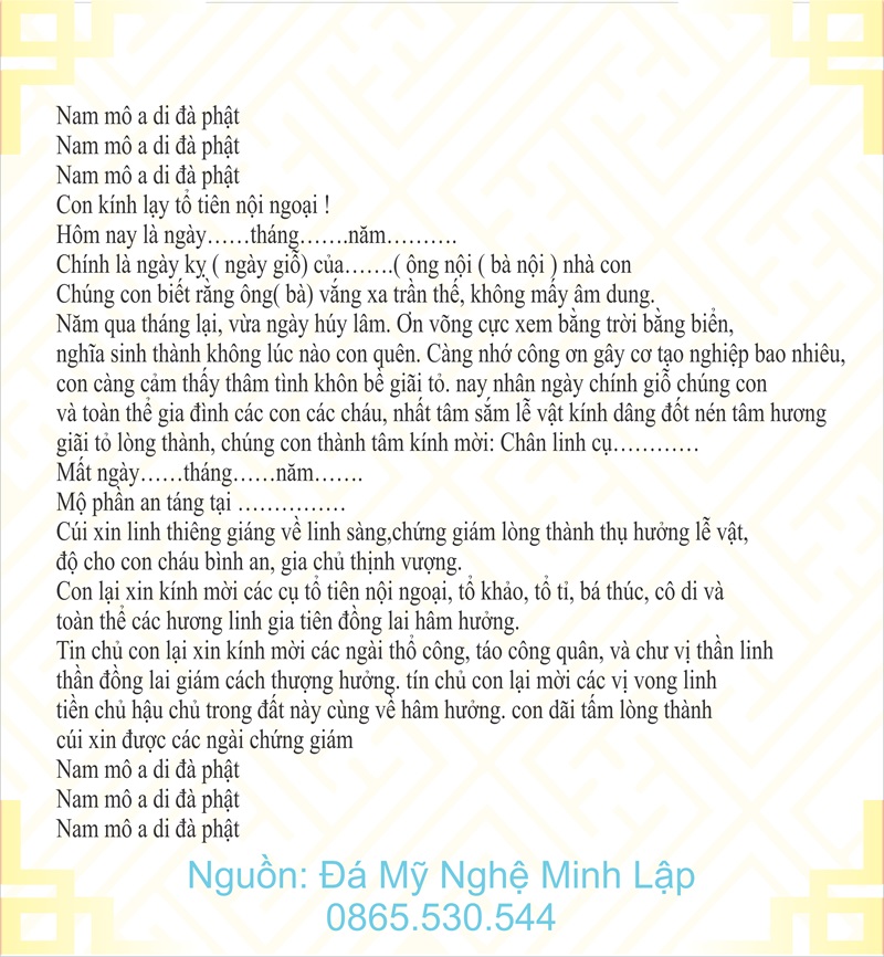 Văn Khấn Giỗ Bà Nội Chuẩn Nhất