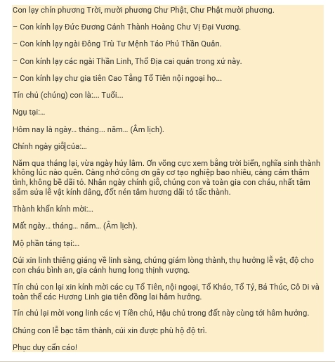 Văn Khấn Hóa Vàng Hết Tết Chuẩn Nhất