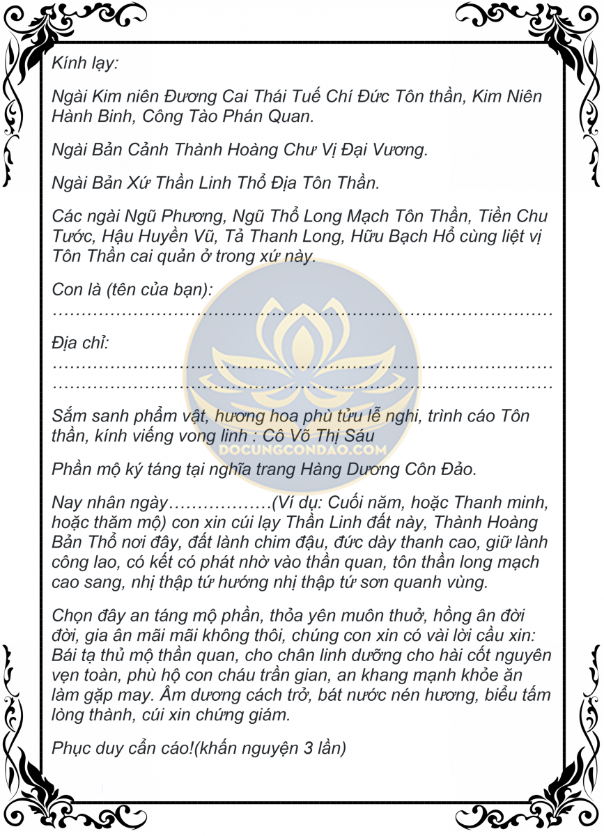 Văn Khấn Lễ Cô Sáu Gallery 2