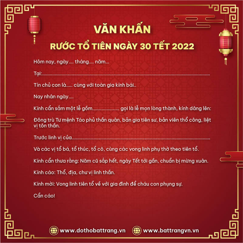 Văn Khấn Mời Gia Tiên Về Ăn Tết