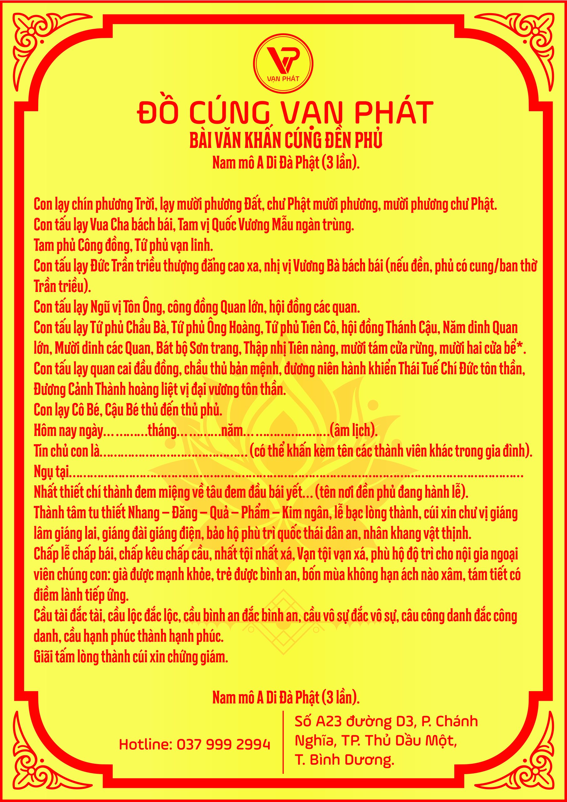Văn Khấn Phủ Dầy Chuẩn Nhất - Cầu Tài, Cầu Lộc, Cầu An Gallery 2