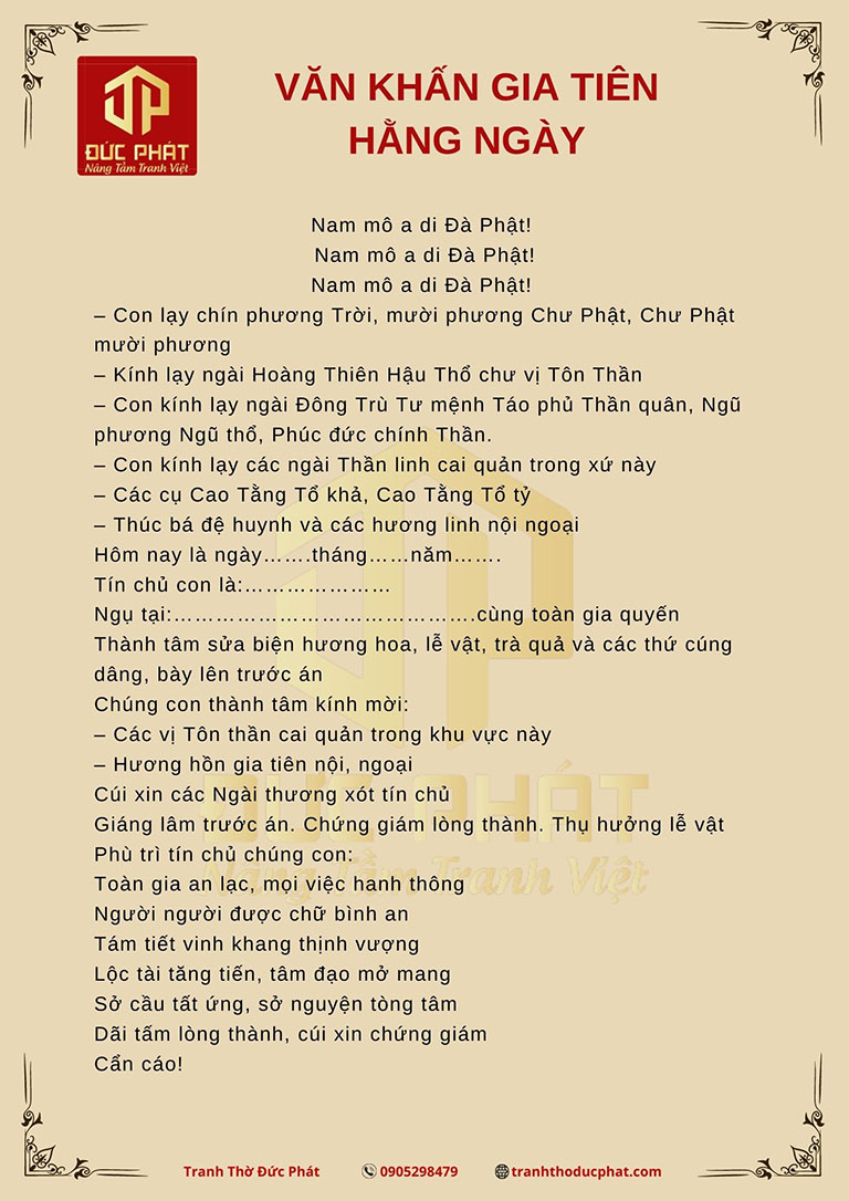 Văn Khấn Xin Tổ Tiên Phù Hộ Đi Thi