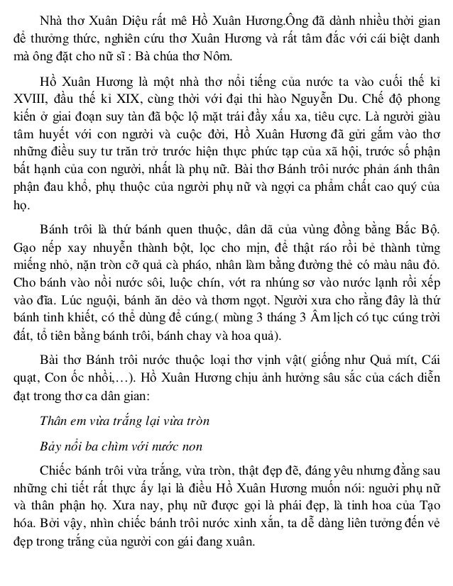 Văn Nghị Luận Về Bài Thơ Bánh Trôi Nước