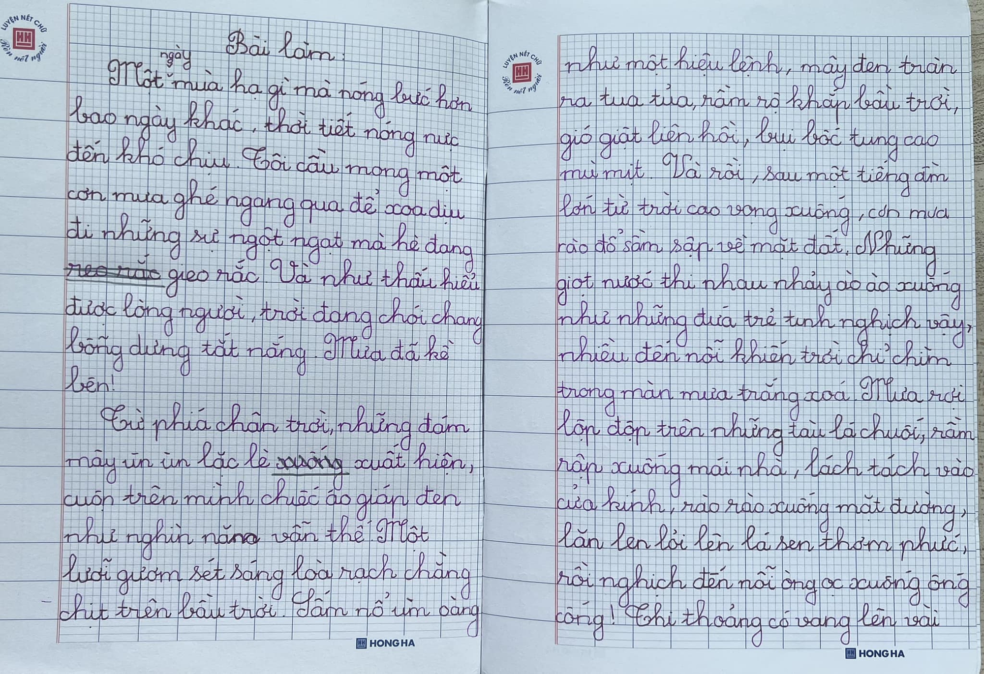 Văn tả cơn mưa lớp 5 dài