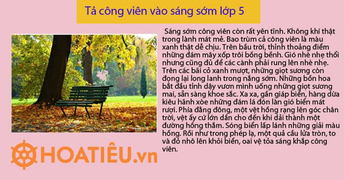 Văn Tả Công Viên Xanh Mát Và Đẹp