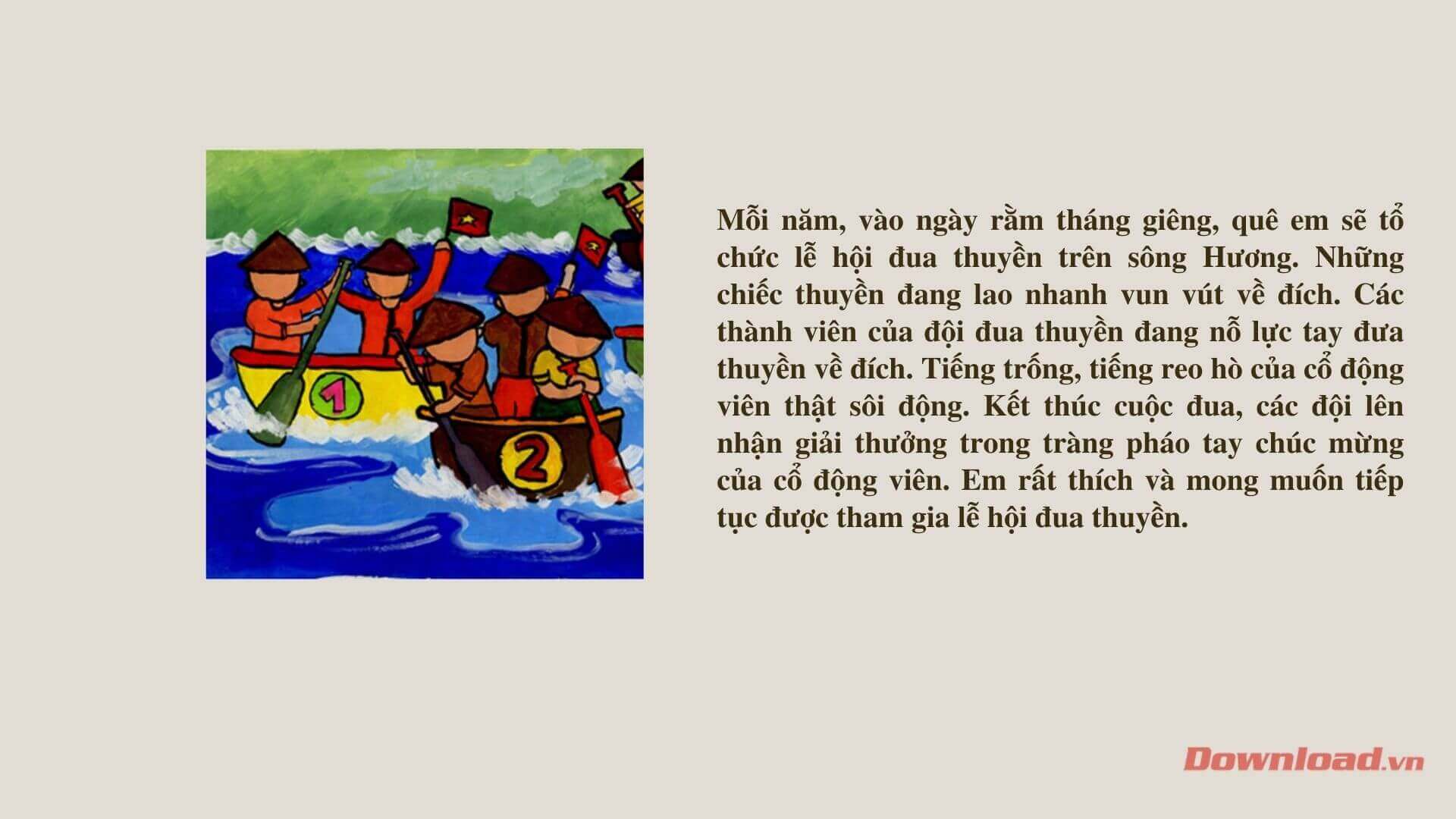 Văn Tả Lễ Hội Đua Thuyền Lớp 3 Ngắn Gọn Gallery 1