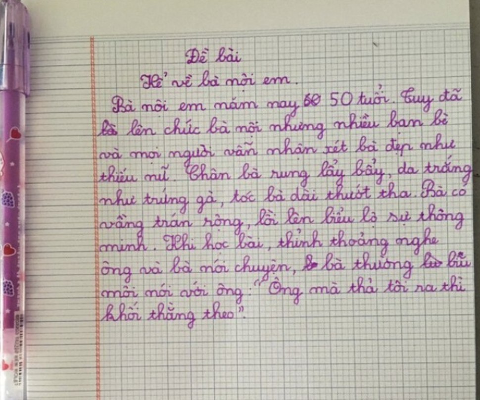 Văn tả về bà nội lớp 2