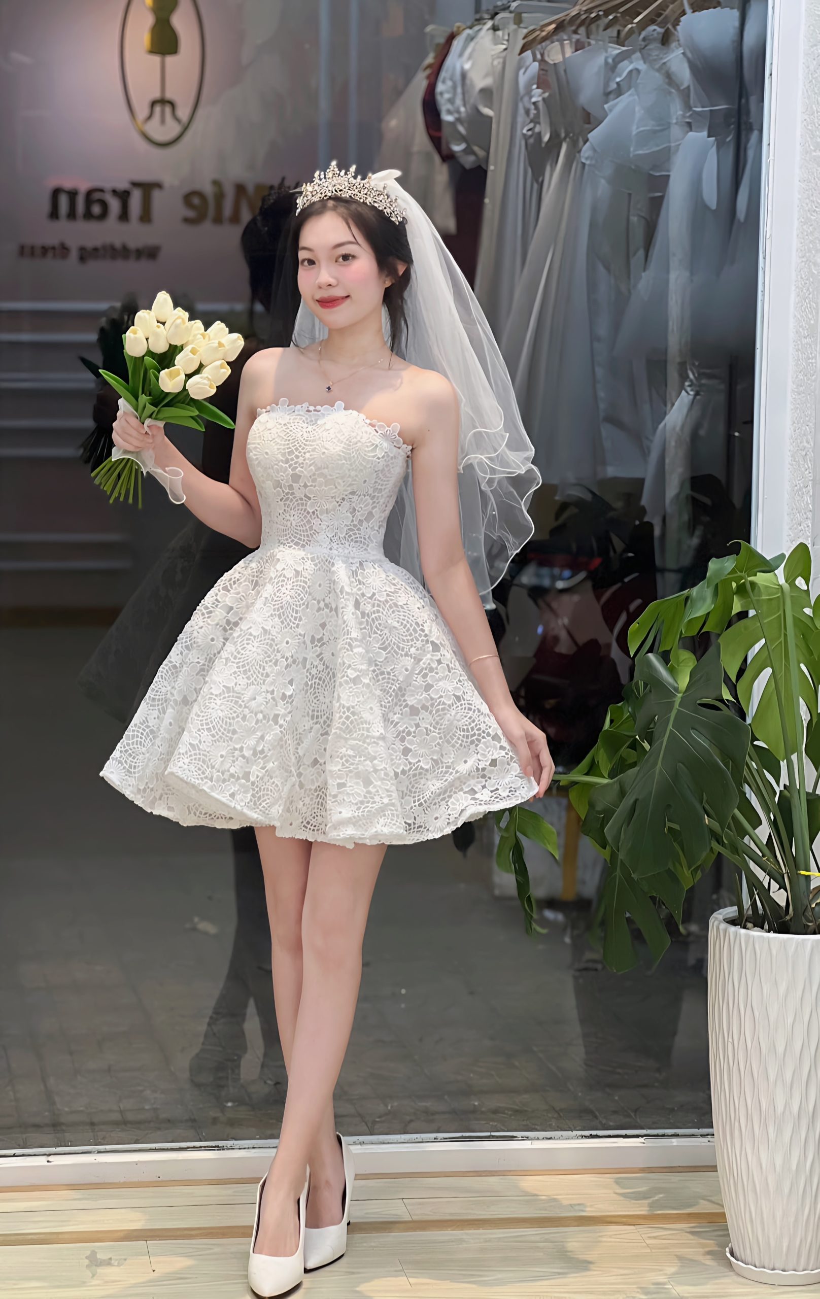 Váy Cưới Ngắn Công Chúa