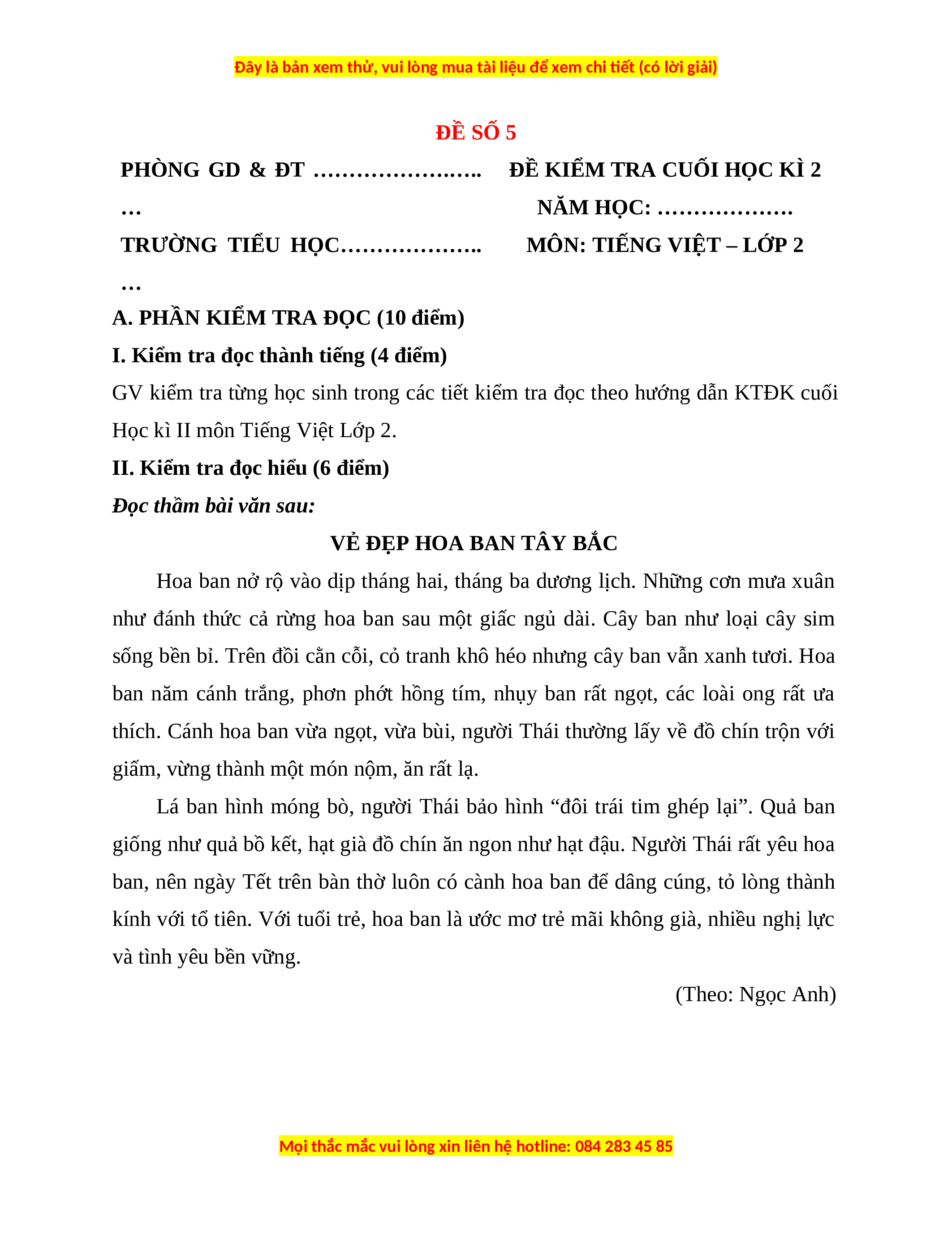 Vẻ Đẹp Hoa Ban Tây Bắc Lớp 2 Gallery 2