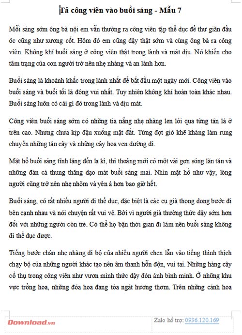 Tả cảnh buổi sáng trong công viên Gallery 2