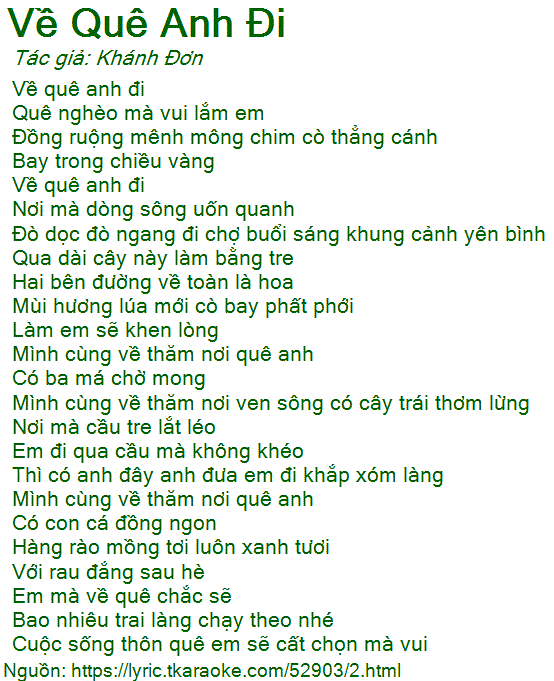 Về Quê Em Đi Anh À