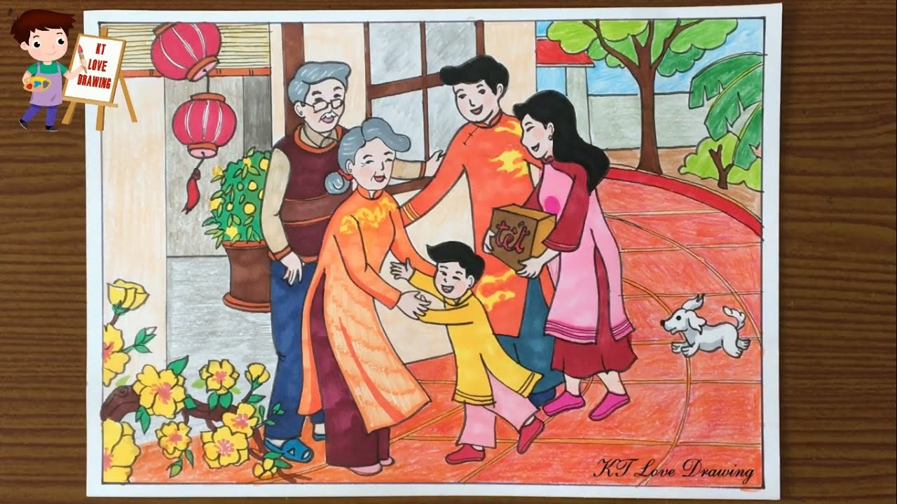 Vẽ Tranh Đề Tài Tết: Hướng Dẫn, Ý Tưởng & Mẫu Tranh Đẹp