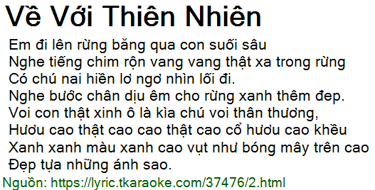 Về với thiên nhiên