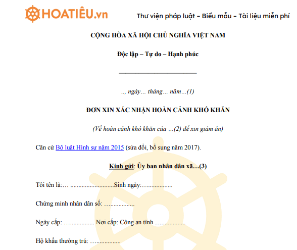 Mẫu đơn xin trình bày hoàn cảnh gia đình Gallery 2