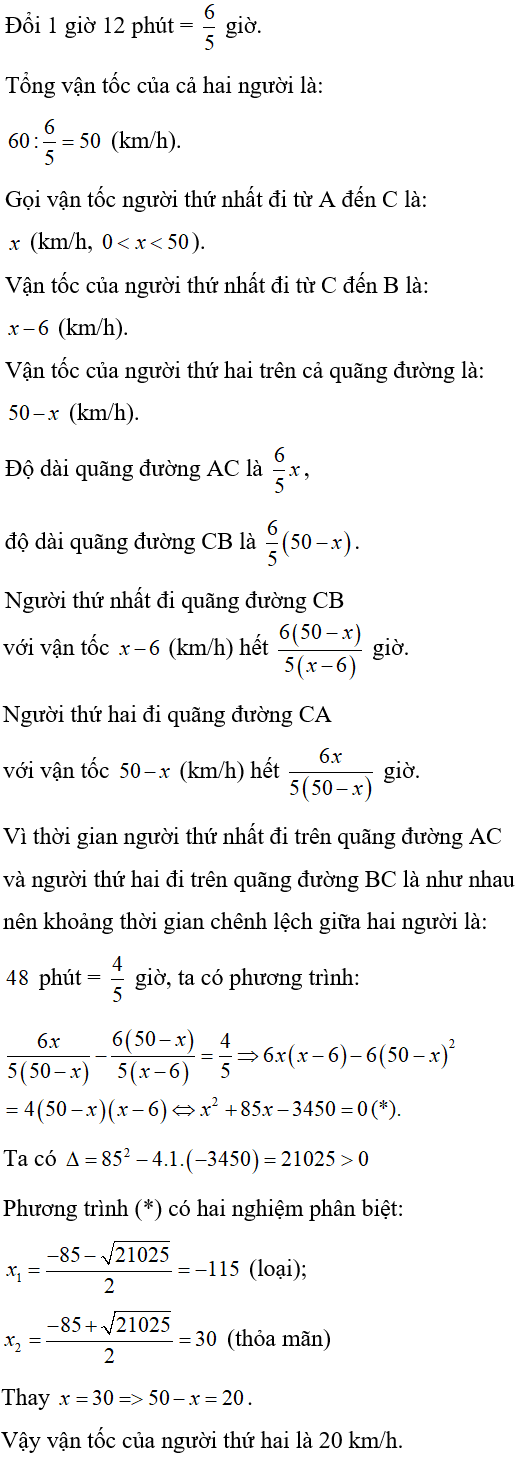 Giải Bài Toán Vận Tốc Bằng Cách Lập Phương Trình Lớp 9 Gallery 2