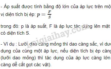 Tác dụng của áp suất phụ thuộc vào độ lớn của áp lực và diện tích bị ép Gallery 1