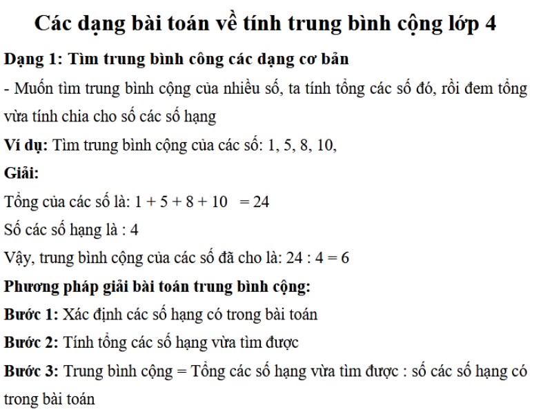 Tìm Số Trung Bình Cộng Toán Lớp 4 Gallery 2