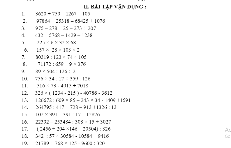 Tính Giá Trị Biểu Thức Lớp 2 Gallery 2