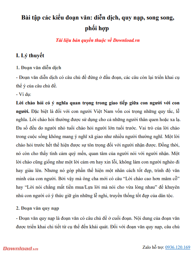 Ví dụ về đoạn văn quy nạp Gallery 2