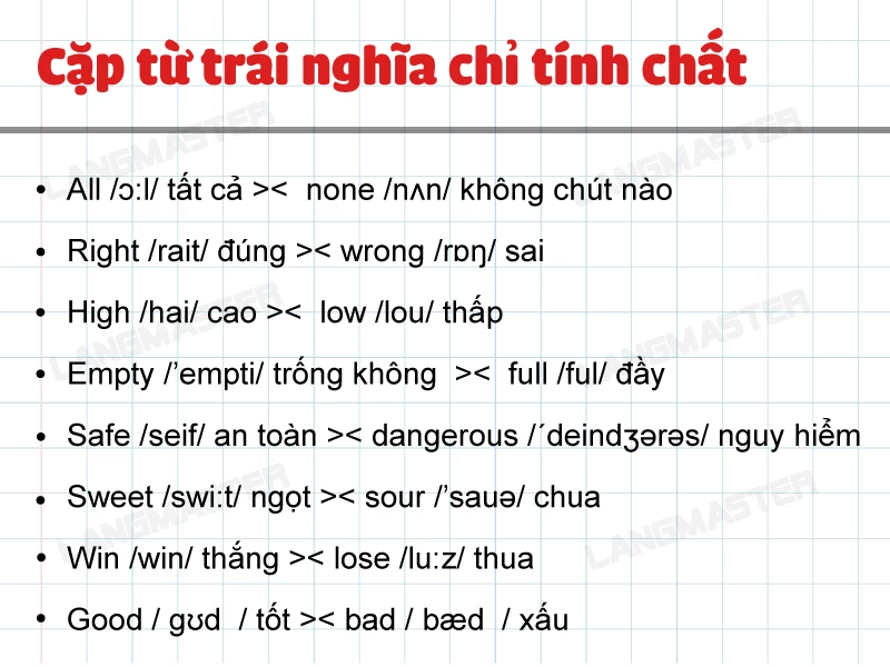 Ví dụ từ trái nghĩa trong Tiếng Việt Gallery 2