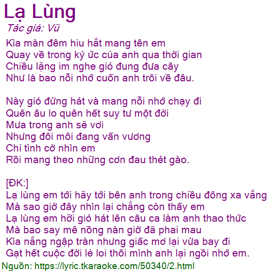 Lời Bài Hát Lạ Lùng Gallery 2