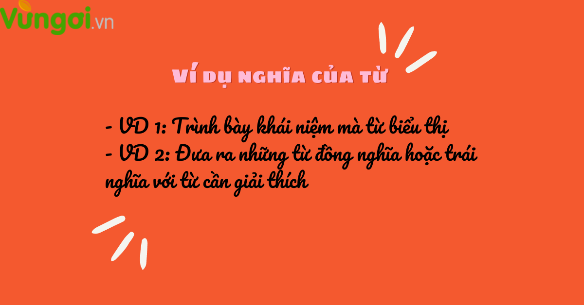 Ví dụ về nghĩa của từ