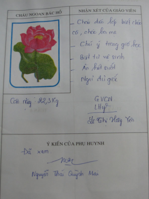 Cách Nhận Xét Sổ Bé Ngoan Lớp Lá Gallery 2