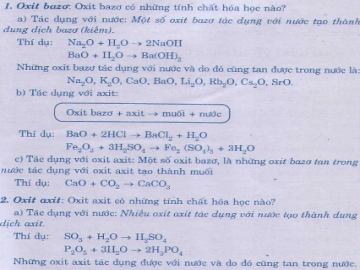 Ví dụ về Tính chất Hóa học
