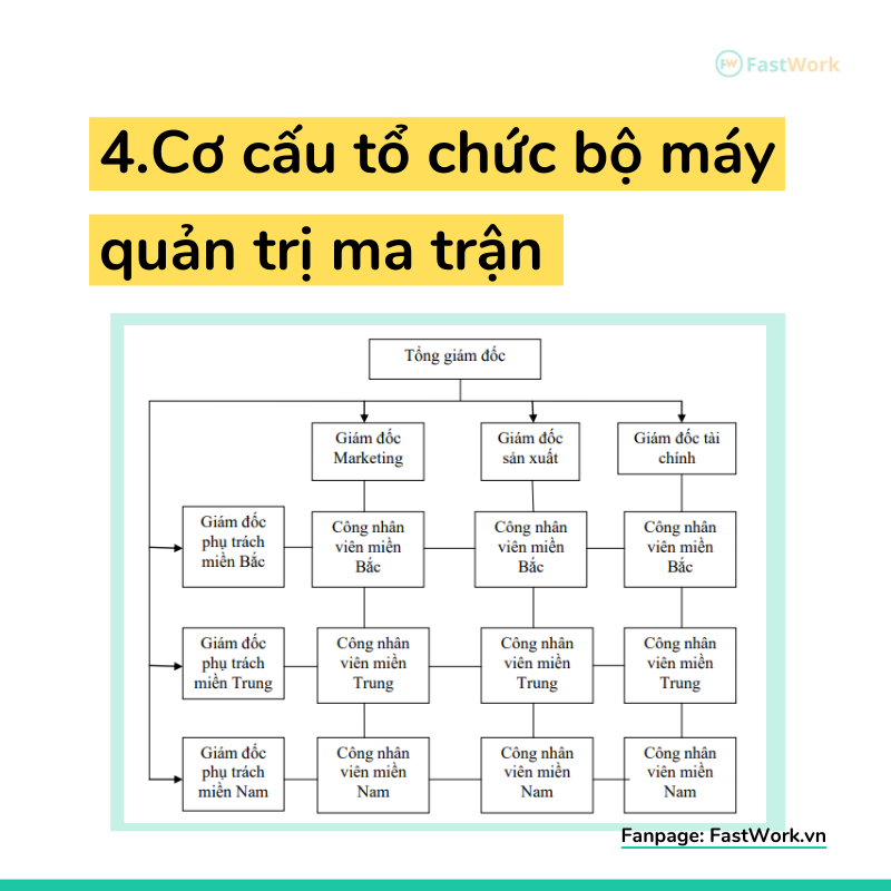 Ví dụ về tổ chức có kiểu cơ cấu ma trận