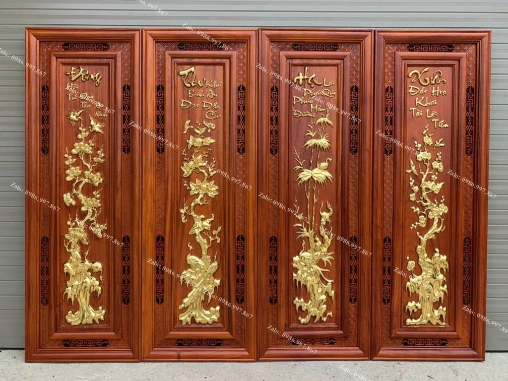 Tranh Tứ Quý Gỗ Treo Phòng Khách - Mang Tài Lộc Và May Mắn Vào Ngôi Nhà Bạn Gallery 1