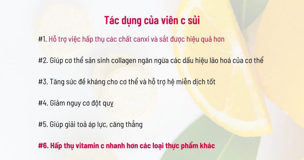 Viên sủi C có tác dụng gì?