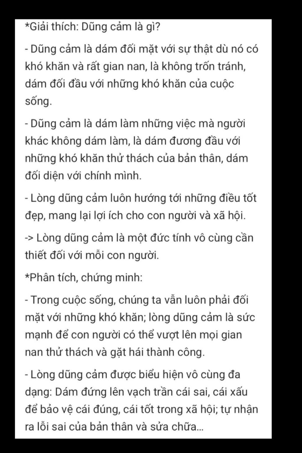 Viết một đoạn văn về lòng dũng cảm